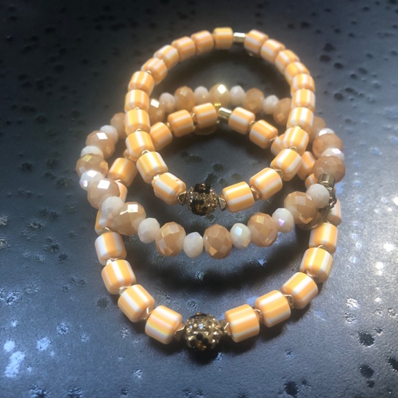 Erimish Bracelets Three Brand New Condition “Jungle Tropics” Stackable Stretch - Picture 4 of 6